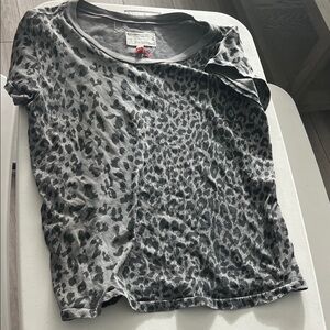Current/Elliott Charcoal Leopard Print Tee